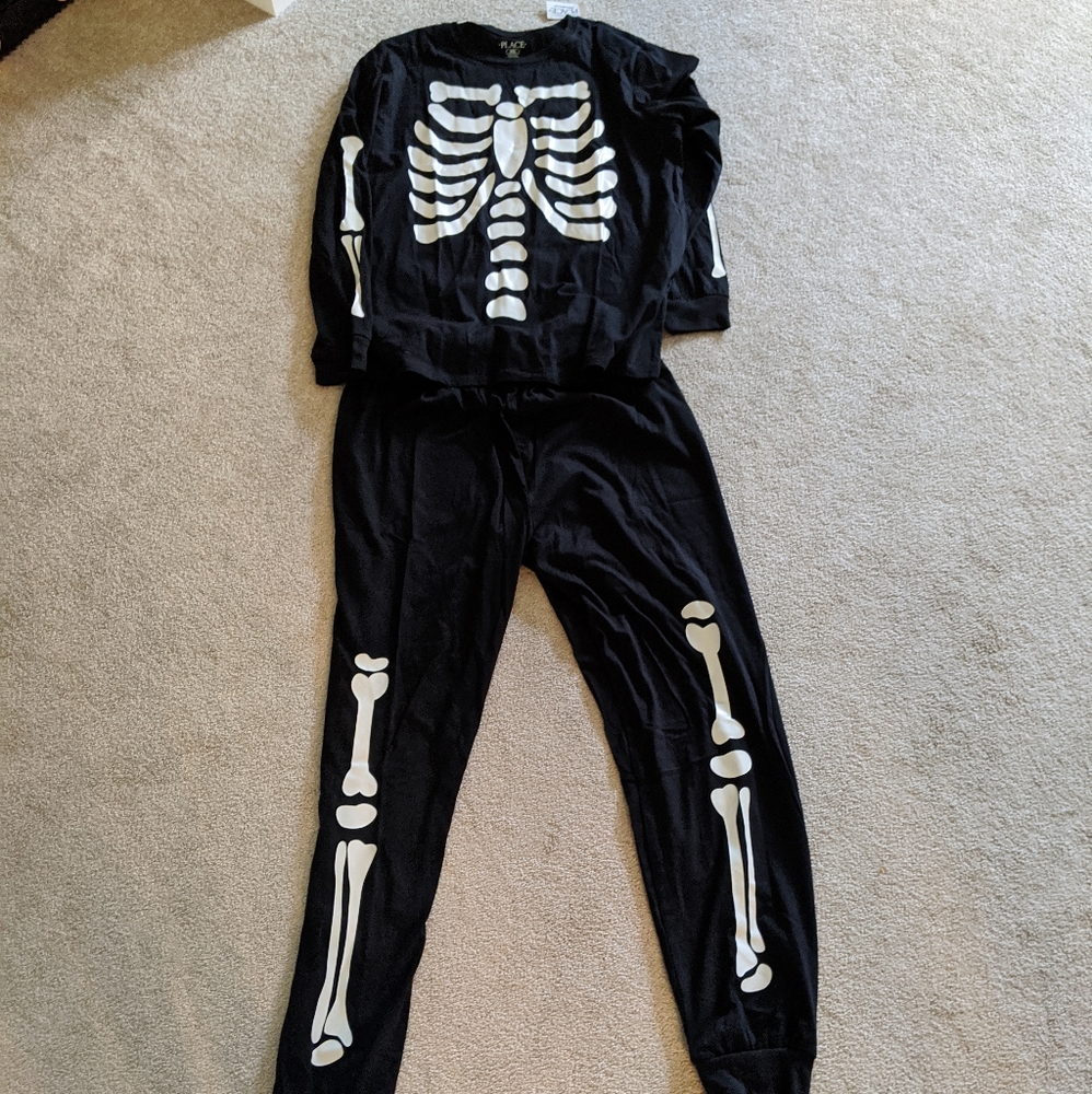 Unisex adult skeleton pajamas